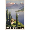 Affiche ancienne du Lac d'Annecy PLM signée par Roger Broders