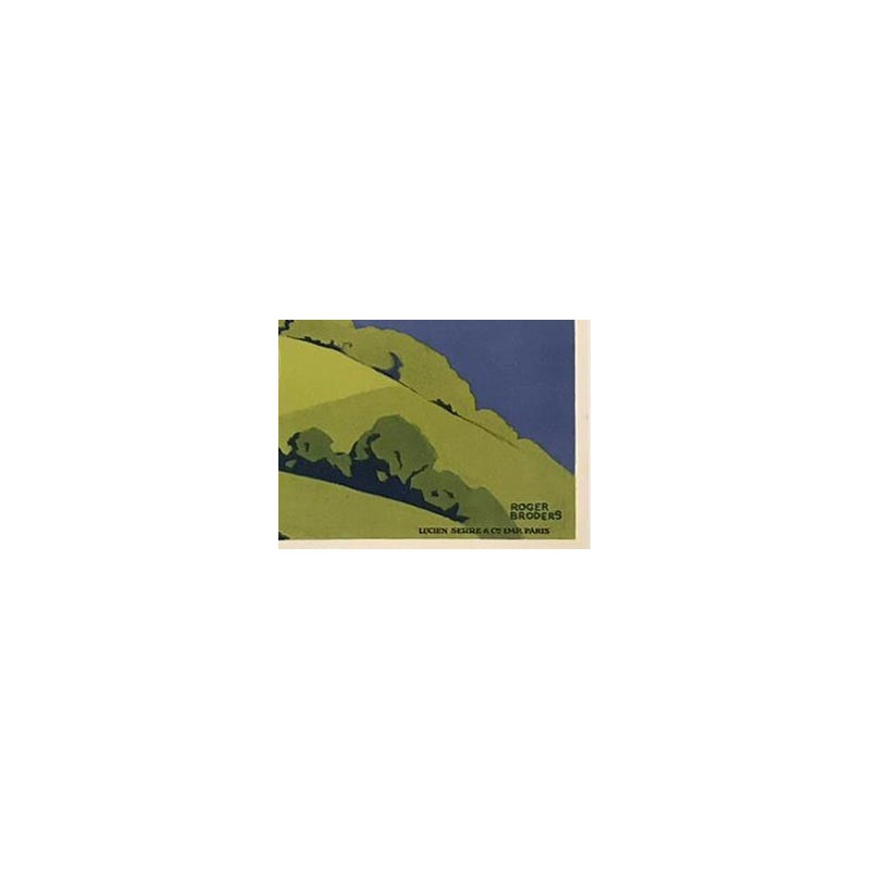 Vintage poster of Lac Lake Annecy. Signature of Roger Broders