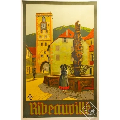 Ribeauville original poster signed by Troussard Eastern France