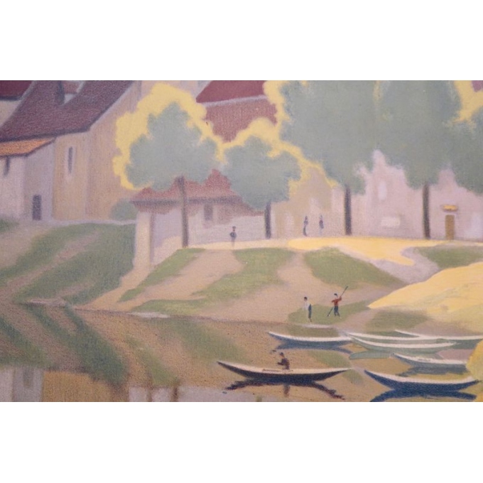 Affiche ancienne Beaulieu - La dordogne et la chapelle des pénitents - 1920 - Constant Duval - vue 3