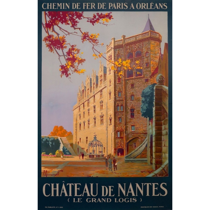 Affiche ancienne du Château de Nantes - Le grand logis - 1930 - Pierre Commarmond