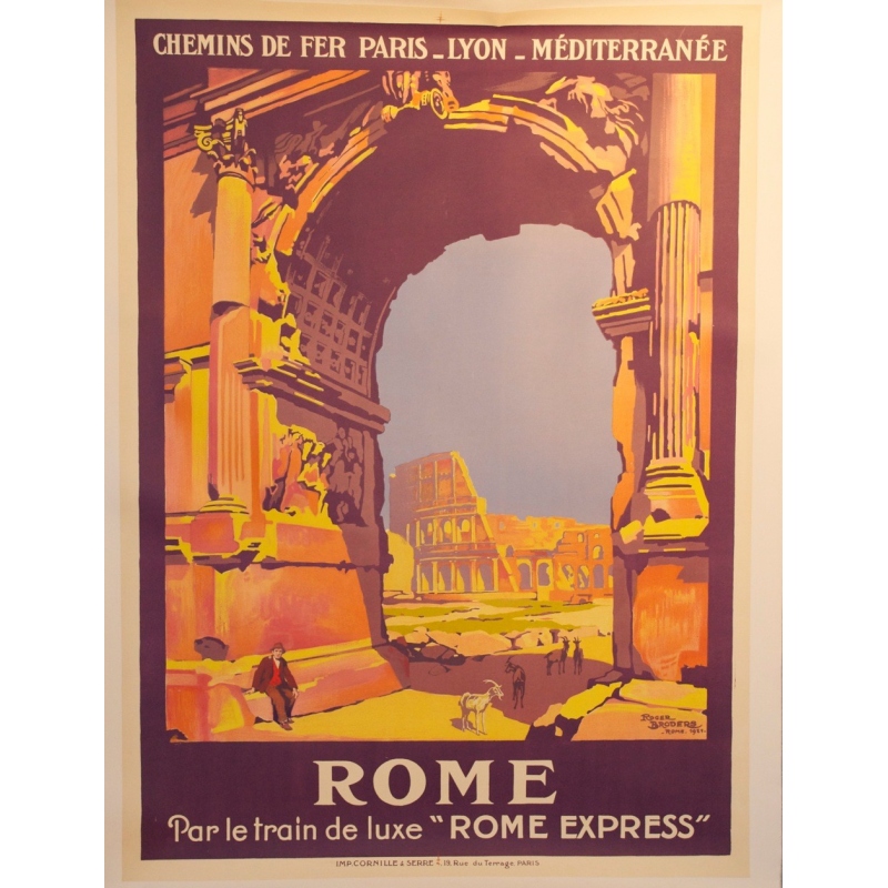Rome by the luxury train : Rome Express travel psoter