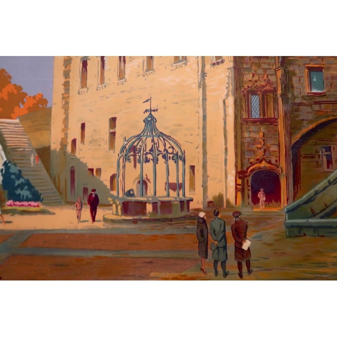 Affiche ancienne du Château de Nantes - Le grand logis - 1930 - Pierre Commarmond - vue 3
