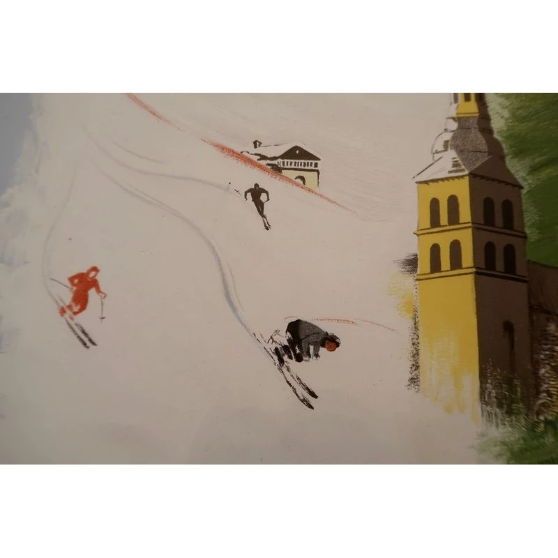 Affiche ancienne de La Clusaz de 1947 - vue 2