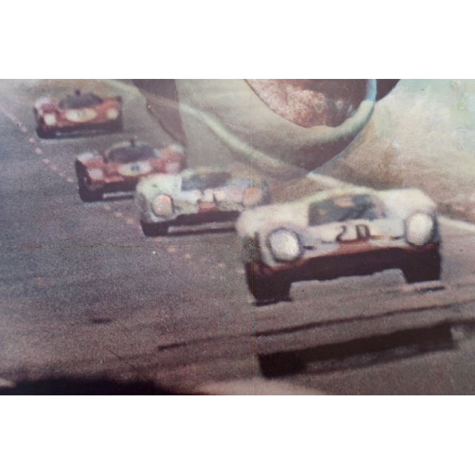 Vintage movie poster Steve Mc Queen Le Mans 1971, signed by Ferracci - vue 3