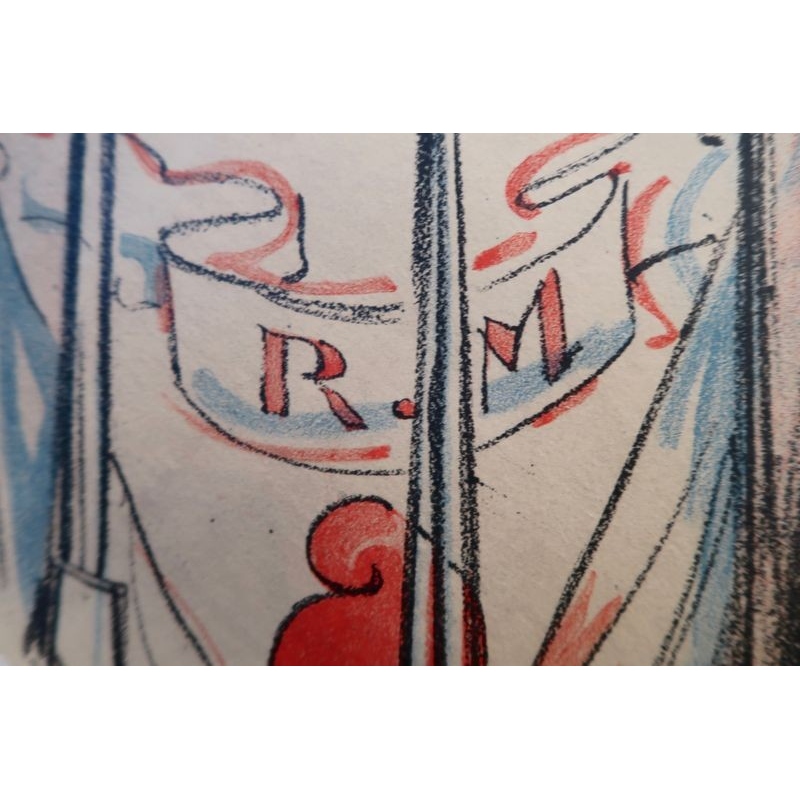 Vintage advertising poster for la République de Montmartre - 1933 - signed by Moullot - Printed by H Chachoin - view 4