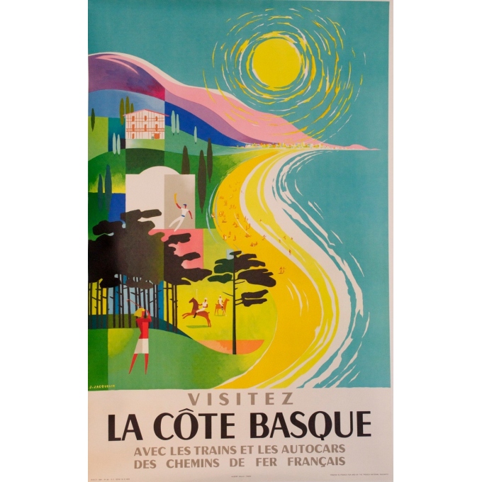 Visit the Basque coast signed by Jacquelin 1964