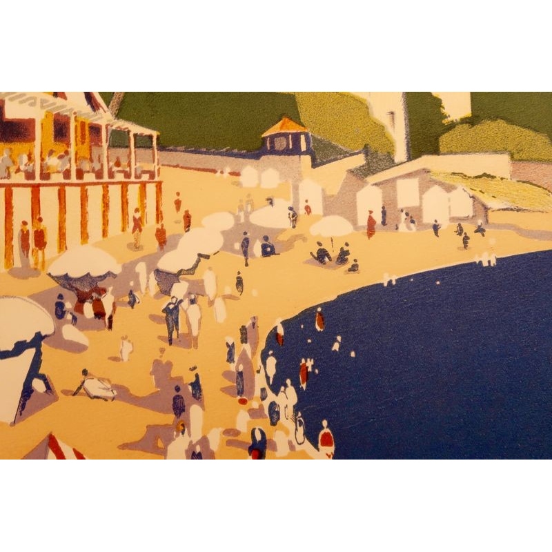 Vintage travel poster by Roger Broder 1928 of Antibes France PLM - view 6