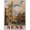 Affiche ancienne tourisme Sens - Henri Montassier - 1920 - 75.5 par 106 cm