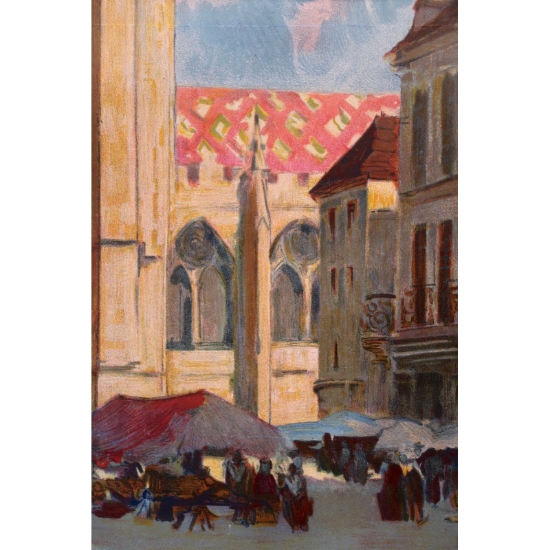 Vintage french tourism poster Sens - Henri Montassier - 1920 - 29.5 by 41.7 inches - View 5