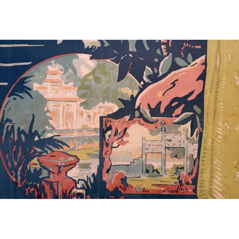 Vintage poster Annam Hué, the French Indochina - Henri Ponchin - 1931 - 43.7 by 29.9 inches - View 2