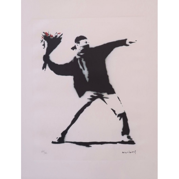 D'après Banksy 27/150 - Sérigraphie contemporaine - 50 par 66 cm