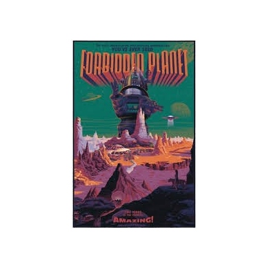 Poster in serigraphy of FORBIDDEN PLANET by Laurent Durieux - signed. Elbé paris.