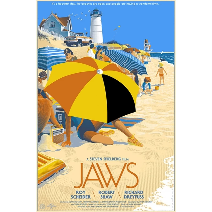 JAWS by Laurent Durieux - Serigraph. Elbé Paris.