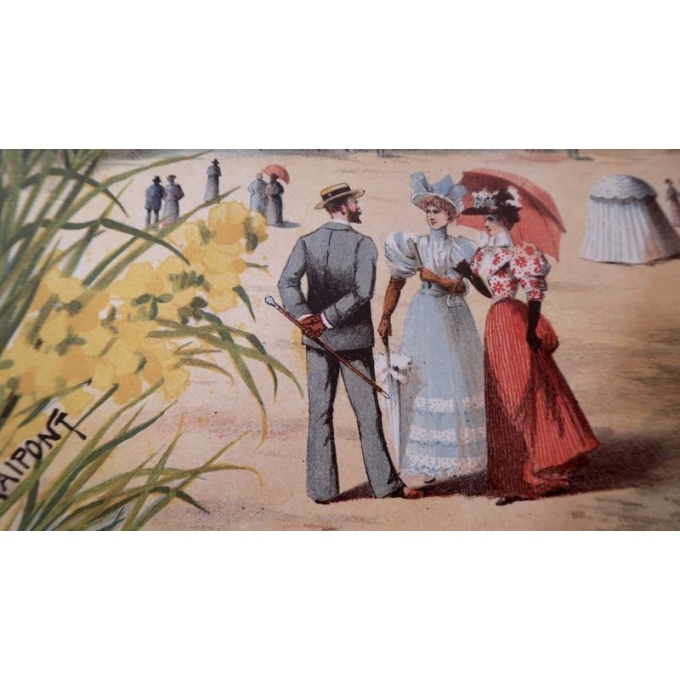 Affiche ancienne originale de Gustave Fraipont - 1896 - Plages de Bretagne - 75 par 104 cm - Vue 3