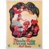 Original vintage poster from the 1945 movie Snow White and the Seven Dwarfs by Walt Disney