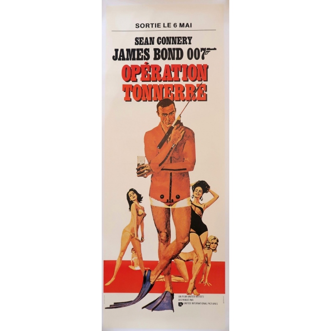 Vintage movie poster - James Bond Thunderball - 1965 - 59.8 by 22.4 inches