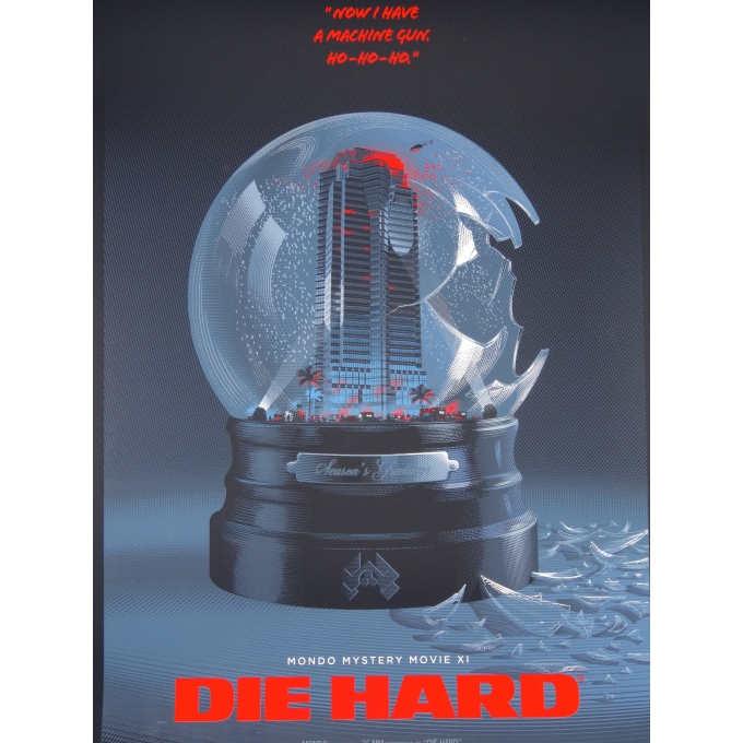 Movie poster of DIE HARD in serigraph by Laurent Durieux. Elbé Paris.