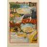 affiche ancienne de voyage par rails - F.G 1898 - Malemherbe - Chemins de Fer de l'Etat Bain de mer de l'océan - 120 par 82.5 cm