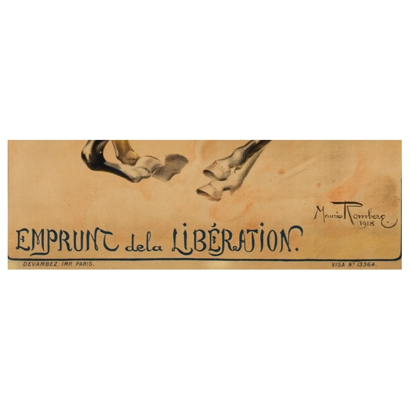 Affiche ancienne originale de publicité - 1918 - Maurice Romberg - Compagnie Algérienne - 118 par 77.5 cm - Vue 2