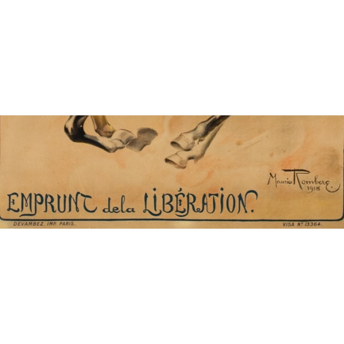 Affiche ancienne originale de publicité - 1918 - Maurice Romberg - Compagnie Algérienne - 118 par 77.5 cm - Vue 2