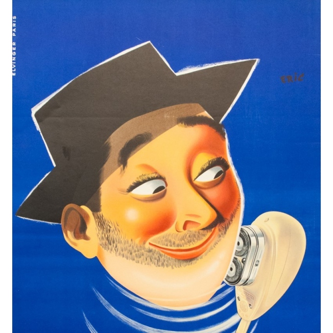 Affiche ancienne de publicité - Philips Philishave - 1955 - Eric - 116 par 77 cm - Vue2