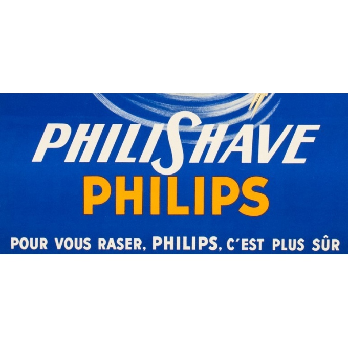 Affiche ancienne de publicité - Philips Philishave - 1955 - Eric - 116 par 77 cm - Vue 3