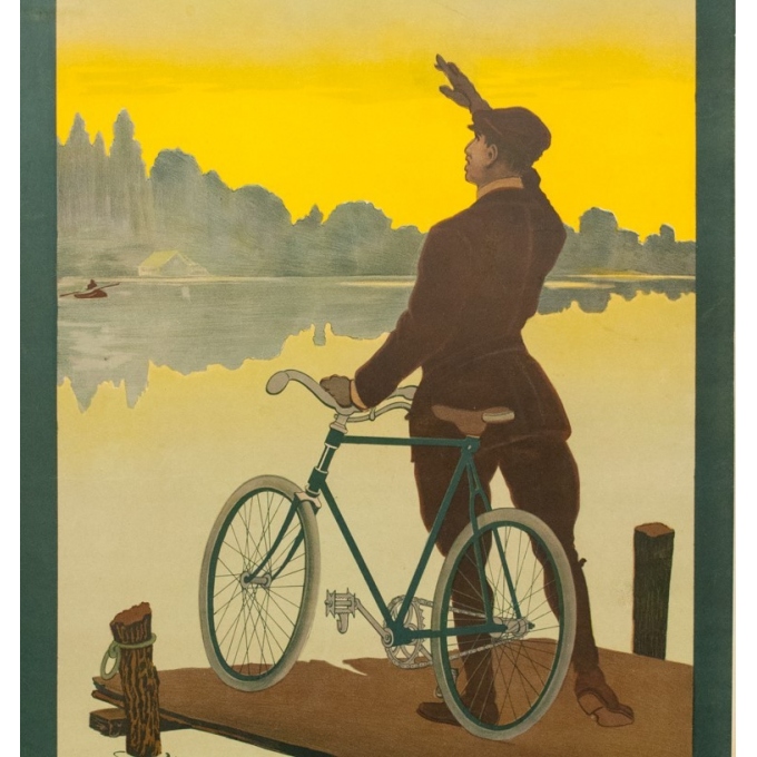 Affiche ancienne de publicité cycles Griffon - 1900 - Thor - 116.5 par 77 cm - Vue 2