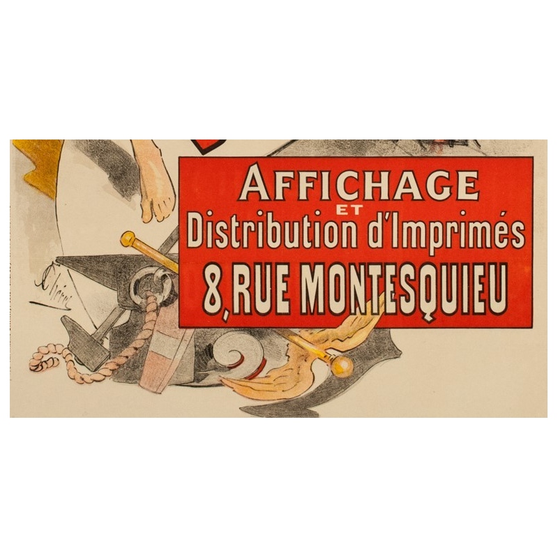 Vintage advertising poster - Jules Cherret - 1887 - Bonnard-Bidault - 48.43 by 34.45 inches - View 3