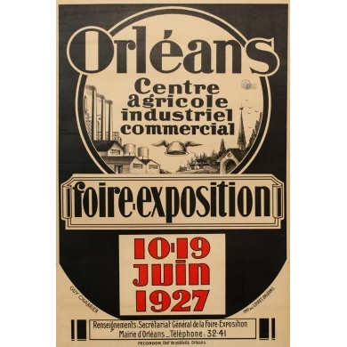 Vintage poster fair exhibition Orléans 1927 - Guy Chabrier - 45.67 by 31.10 inches