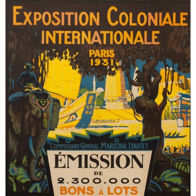 Vintage poster for the International Colonial Exhibition in Paris 1931 - O. Mapin - 46.26 by 30.31 inches - View 2