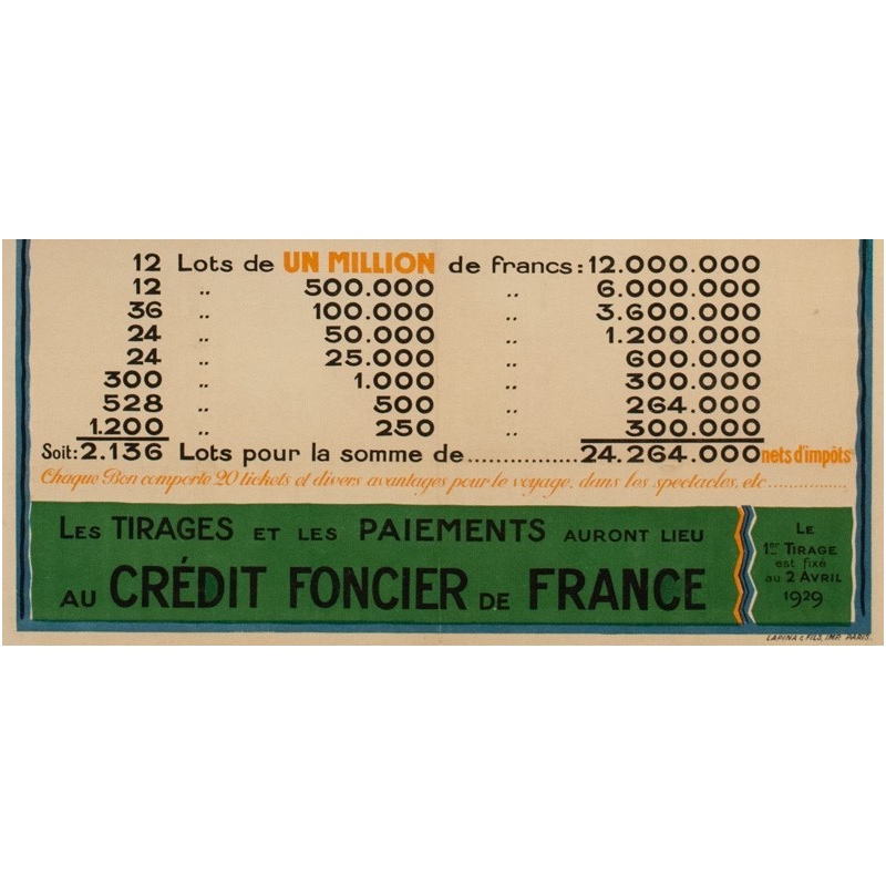 Vintage poster for the International Colonial Exhibition in Paris 1931 - O. Mapin - 46.26 by 30.31 inches - View 3