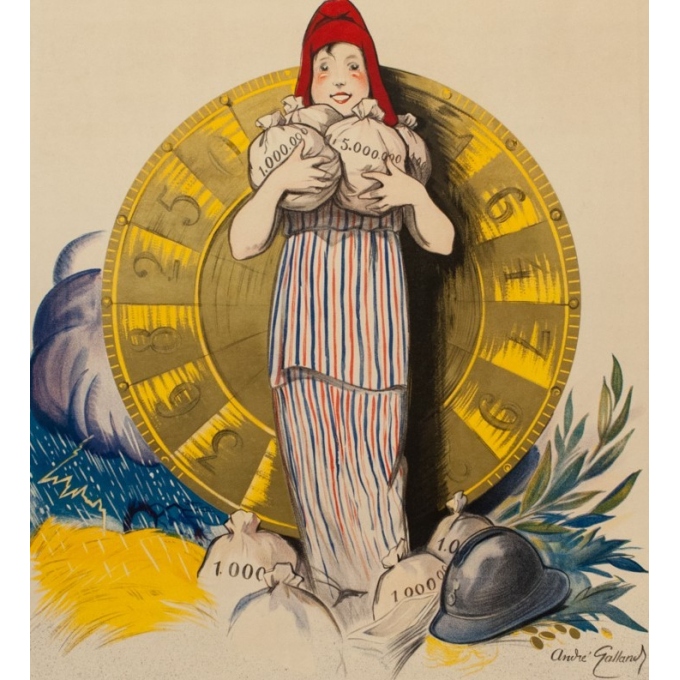 Affiche ancienne publicité - André Galland - 1918 - 114 par 78 cm - Vue 2