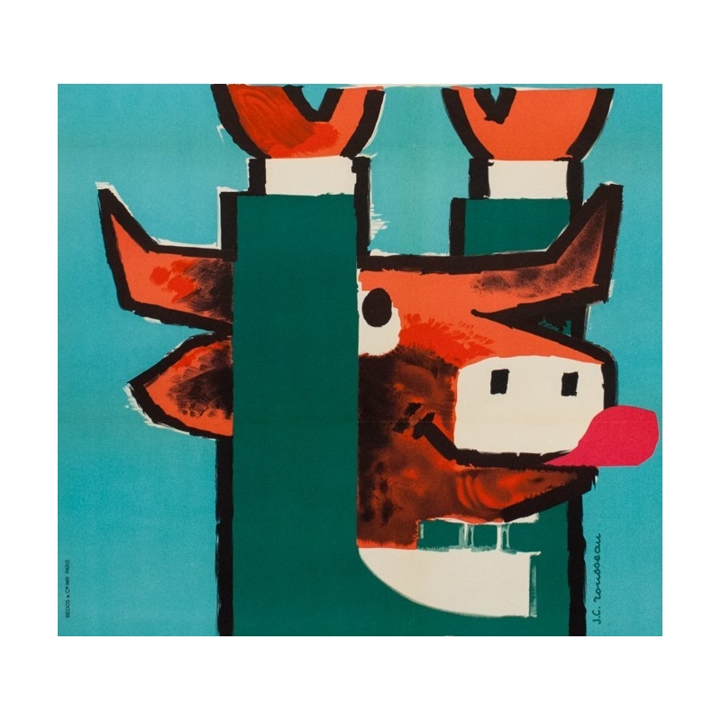 Vintage advertising poster - viande hachée - G.C Rousseau - 1955 - 44.49 by 31.30 inches - View 3