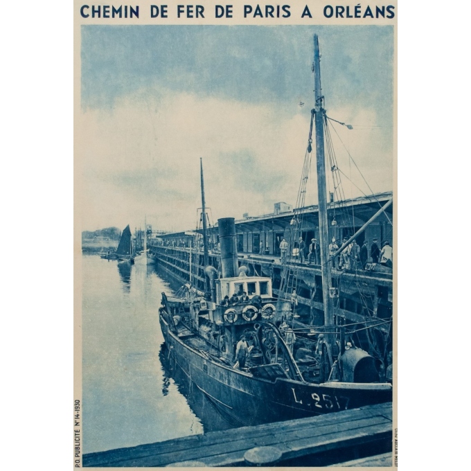 Affiche ancienne rail - Clichet Auclair-Melot - Port de pèche de Lorient - 98 - 61 cm - Vue 2