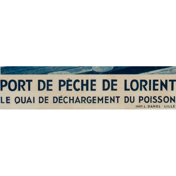 Vintage poster rail - Clichet Auclair-Melot - Port de pèche de Lorient - 38.58 by 24 inches - view 3