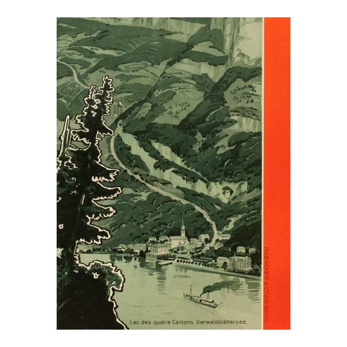 Affiche ancienne de voyage - 1906 - Rigi-Bahn - 91 par 64 cm - Vue 4 Affiche ancienne de voyage - 1906 - Rigi-Bahn - 91 par 64 cm - Vue 4