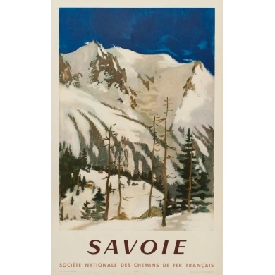Affiche ancienne de voyage - SNCF - Fontanarosa - Savoie - 99 par 62 cm