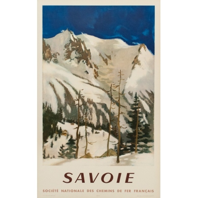 Vintage travel poster - SNCF - Fontanarosa - Savoie France - 38.98 by 24.41"