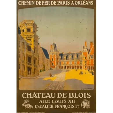 Vintage travel poster by Constant Duval 1920 Château de...