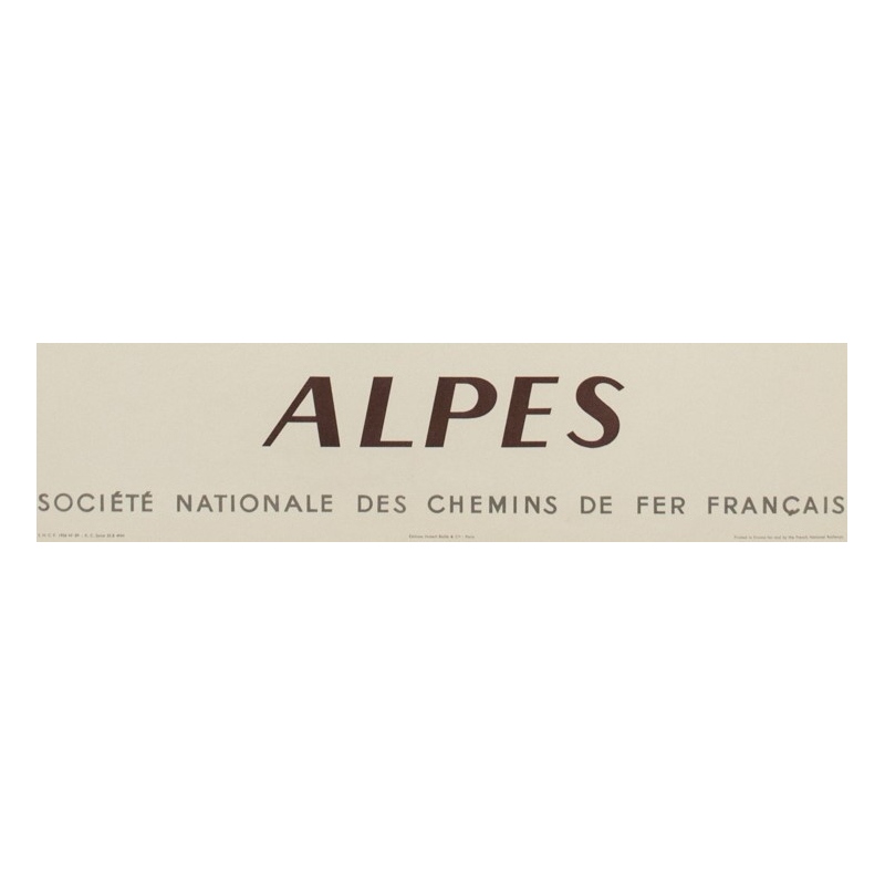 Affiche ancienne de voyage - Alpes - SNCF - Capon - 1956 - 100 par 62 cm - Vue 3