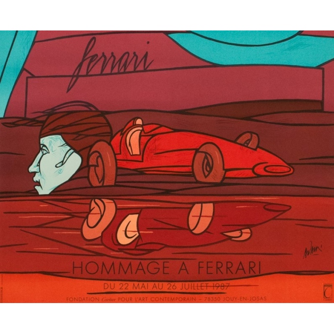 Sérigraphie originale Adami - 1987 - Hommage à Ferrari - 90 par 67 cm - Vue 3