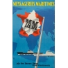 Affiche ancienne voyage - Jean Desaleux - 1955 - Messagerie Maritime - 100 par 62.5 cm