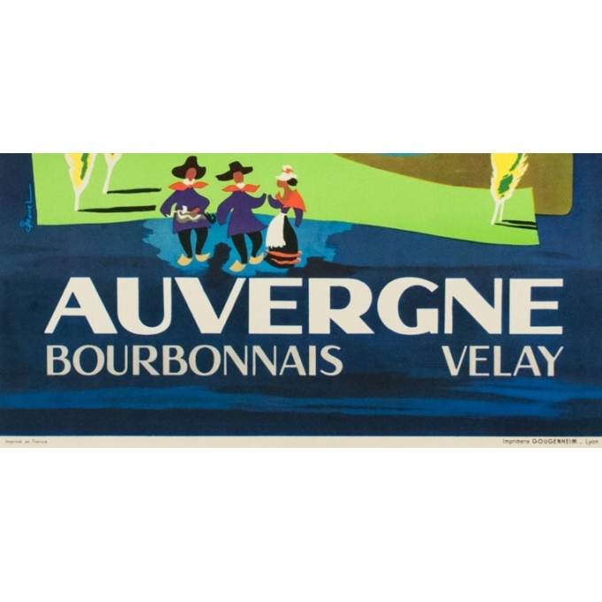 Vintage french travel poster - J.Ravel - 1960 - Auvergne - 39.96 by 24.41 inches - view 3 Vintage french travel poster - J.Ravel - 1960 - Auvergne - 39.96 by 24.41 inches - view 3