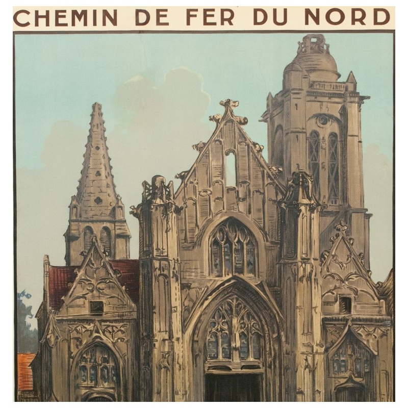 Vintage french travel poster - Charles Hallaut - 1920 - Senlis - 41.14 by 29.13 inches - view 2