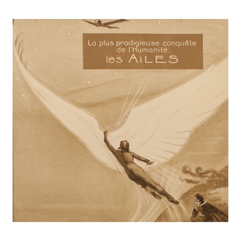 Affiche ancienne publicité - Georges Villa - 1922 - Les Ailes - 114.5 par 75 cm - Vue 2