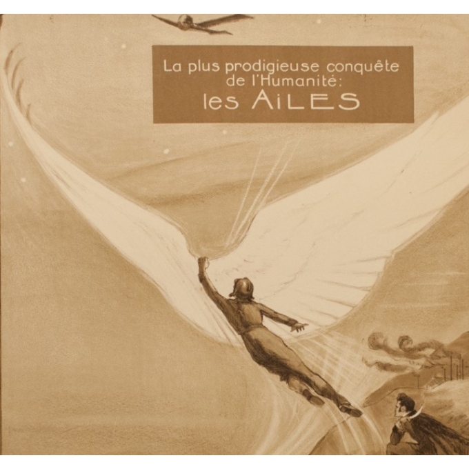 Affiche ancienne publicité - Georges Villa - 1922 - Les Ailes - 114.5 par 75 cm - Vue 2