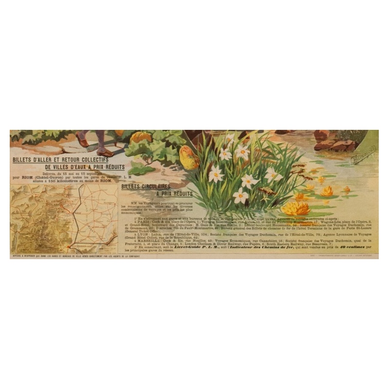 Affiche ancienne de voyage - Tanconville - Chatel Guyon les Bains - 1898 - 108 par 74 cm - Vue 4