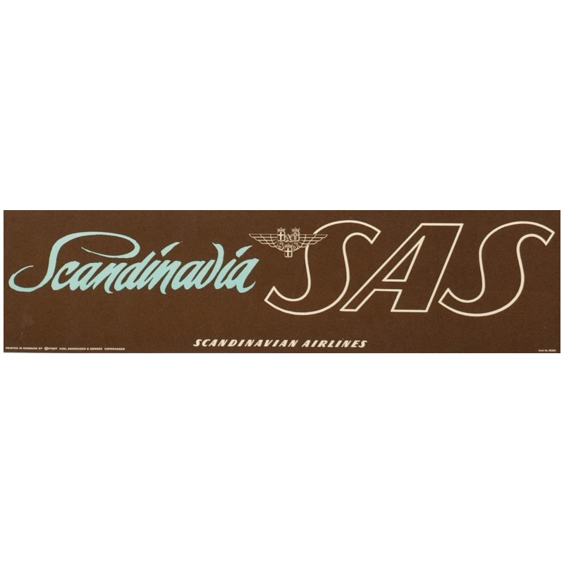 Affiche ancienne de voyage - SAS - Nielsen - 1965 - Elan - 100 par 63.5 cm - Vue 3