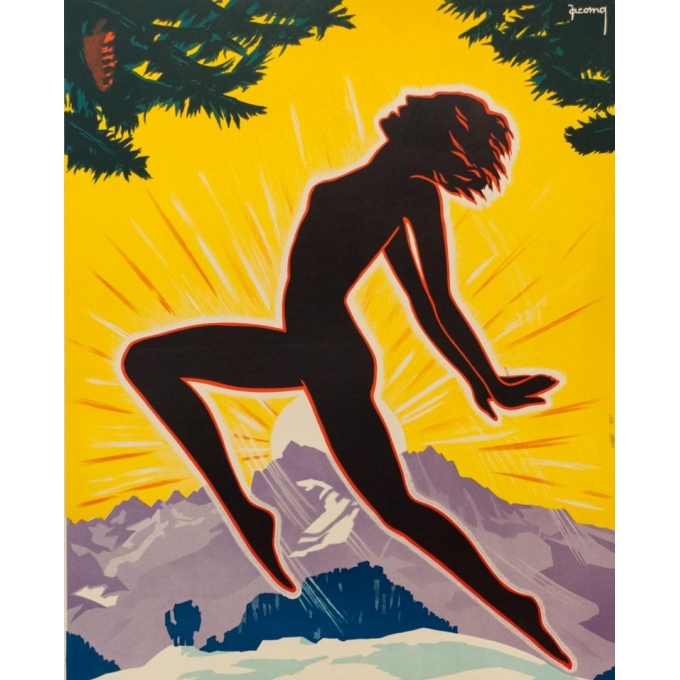 Affiche ancienne publicité - Jacomo - 1930 - Leysin Suisse - 100 par 62.5 cm - Vue 2